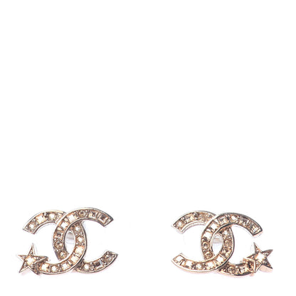 Chanel Crystal CC Starfall Earrings Gold 1 of 4