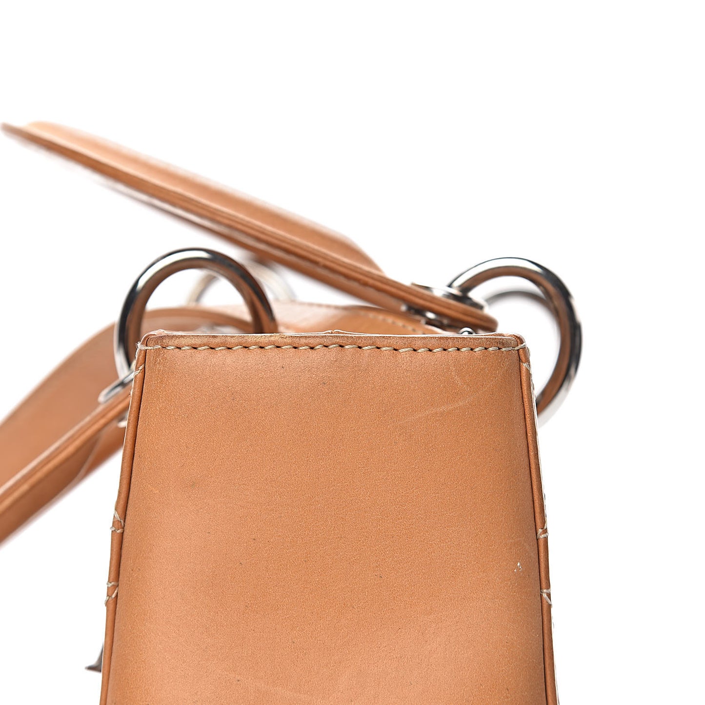 Calfskin Cannage Medium Lady Dior Camel