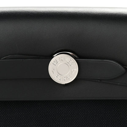Hermes Military Toile Vache Hunter Herbag Zip PM 31 Black 9 of 15