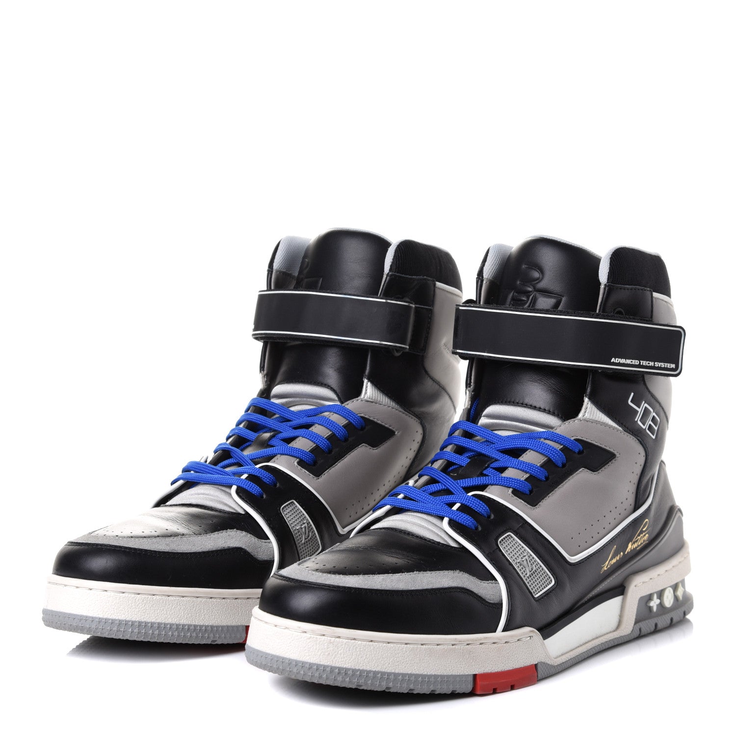 Louis Vuitton Calfskin Mens LV Trainer Sneaker Boots 10.5 Black 6 of 20