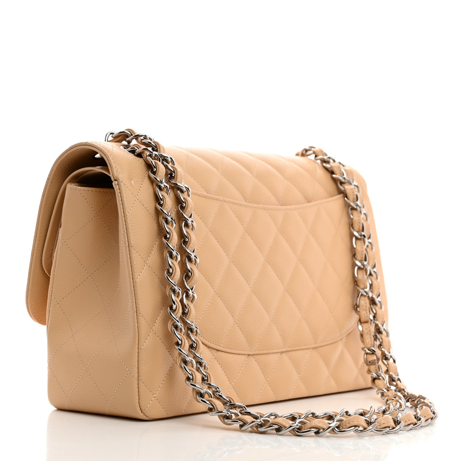 Chanel Caviar Quilted Jumbo Double Flap Beige Clair 3 of 10