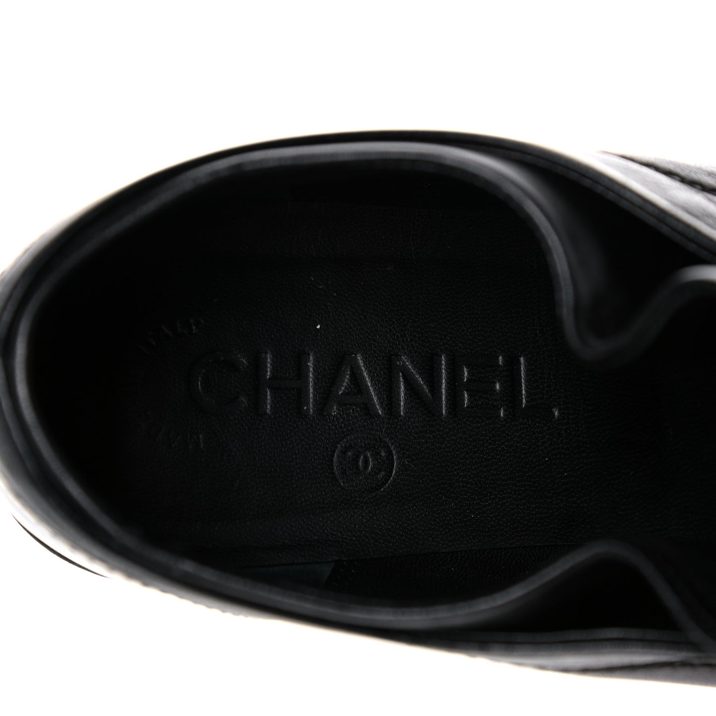 Lambskin Patent Cap Toe CC Sneakers 37.5 Black