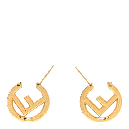 Fendi Metal FF Hoop Earrings Gold 3 of 6