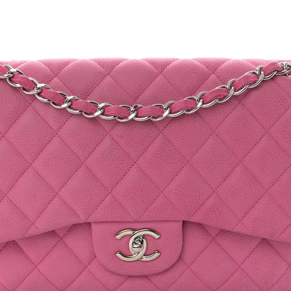 Chanel Iridescent Caviar Quilted Jumbo Double Flap Pink 8 of 14