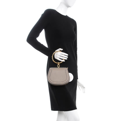 Chloe Calfskin Suede Small Nile Bracelet Bag Motty Grey 3 of 9