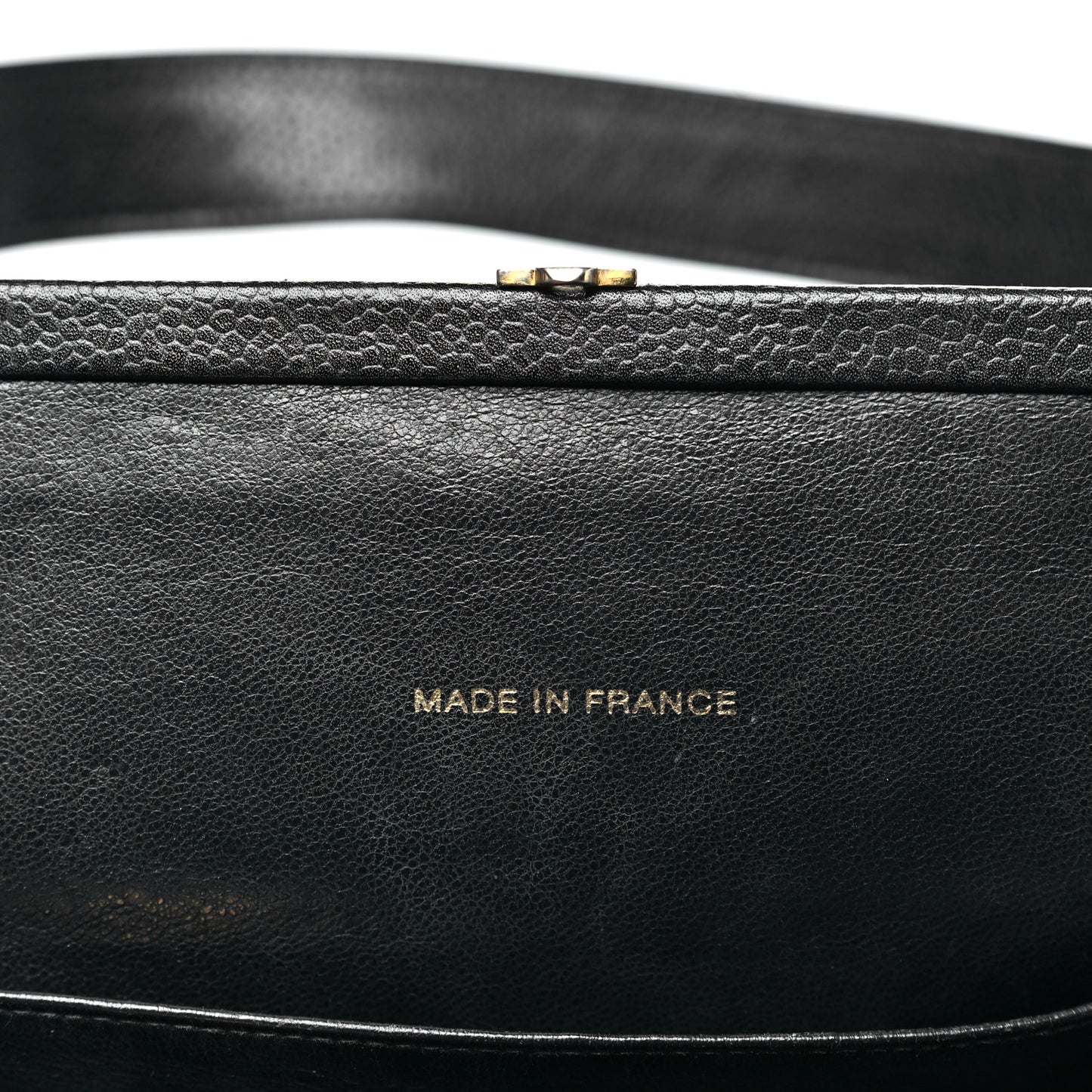 Caviar Quilted Frame Shoulder Bag Black