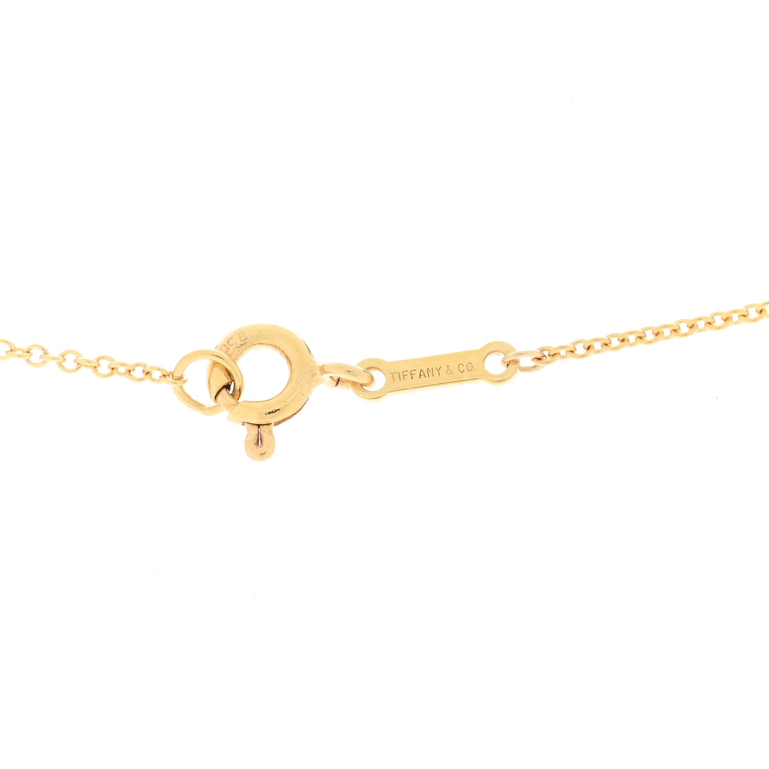 Tiffany 18K Yellow Gold 16mm Elsa Peretti Open Heart Pendant Necklace 5 of 5