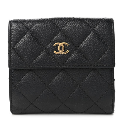 Chanel Caviar Quilted Compact French Flap Wallet Black 1 of 11