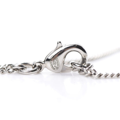 Chanel Crystal CC Necklace Silver 4 of 5