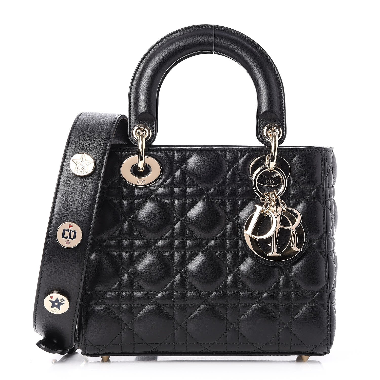 Christian Dior Lambskin Cannage Small Lucky Badges My Lady Dior Black 2 of 16