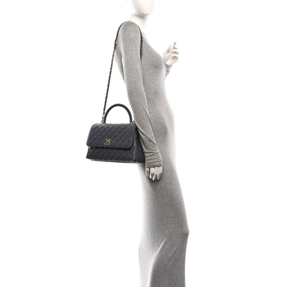 Chanel Caviar Quilted Small Coco Handle Flap Dark Grey 2 of 11