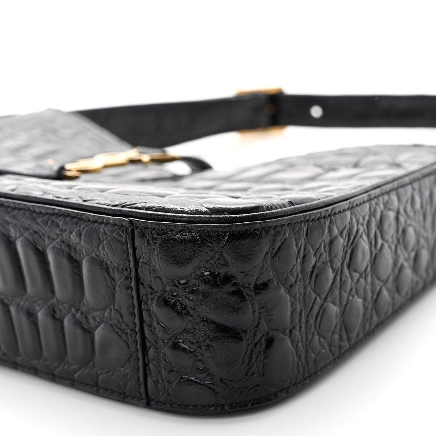 Calfskin Crocodile Embossed LE 5 A 7 Hobo Black