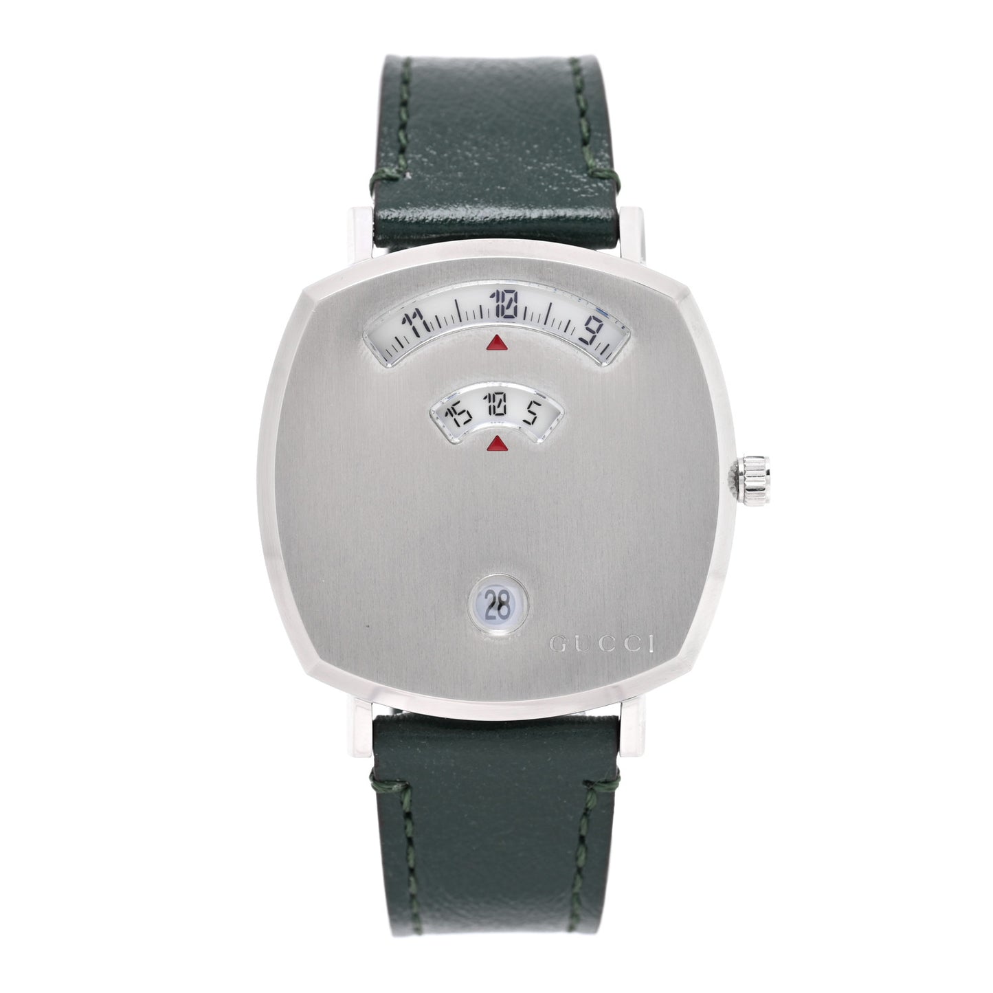 Stainless Steel Calfskin 35mm Grip Quartz Watch Green