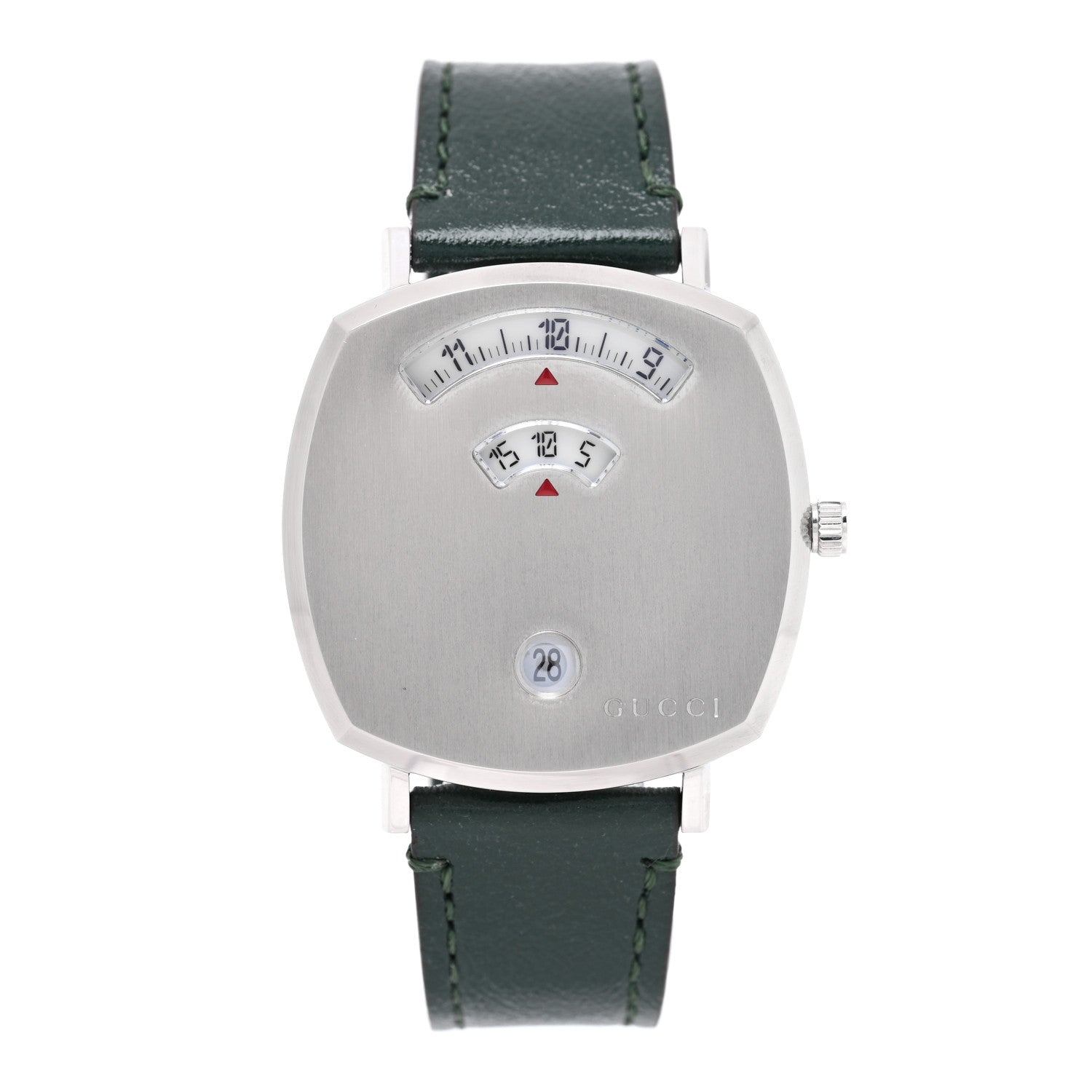 Gucci Stainless Steel Calfskin 35mm Grip Quartz Watch Green 1 of 5