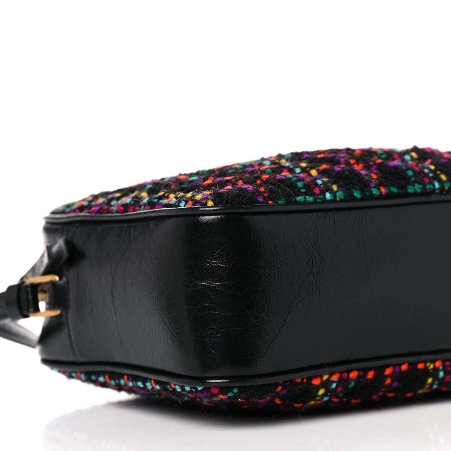 Tweed Calfskin Monogram Lou Camera Bag Black