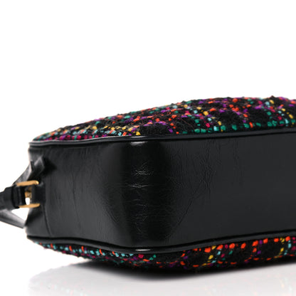 Saint Laurent Tweed Calfskin Monogram Lou Camera Bag Black 10 of 13