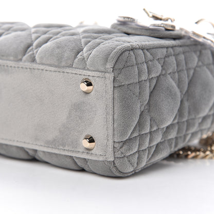 Christian Dior Velvet Mini Lady Dior Gray 9 of 11