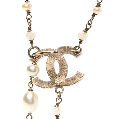 Chanel Irregular Pearl CC Long Necklace Light Gold 5 of 6