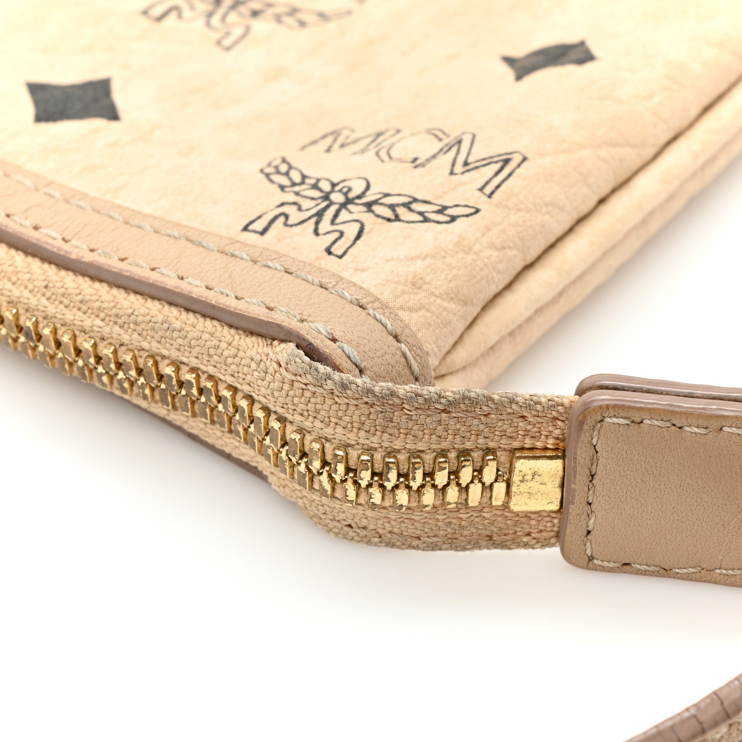 MCM Visetos Medium Pouch Beige 12 of 12