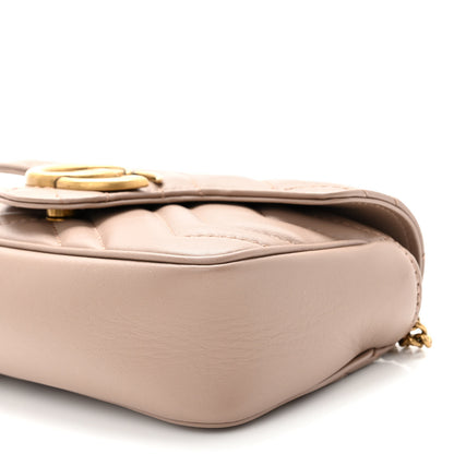 Gucci Calfskin Matelasse Super Mini GG Marmont Shoulder Bag Porcelain Rose 10 of 11