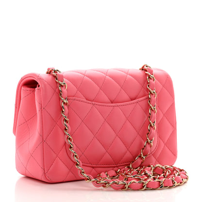 Chanel Lambskin Quilted Mini Rectangular Flap Pink 3 of 10