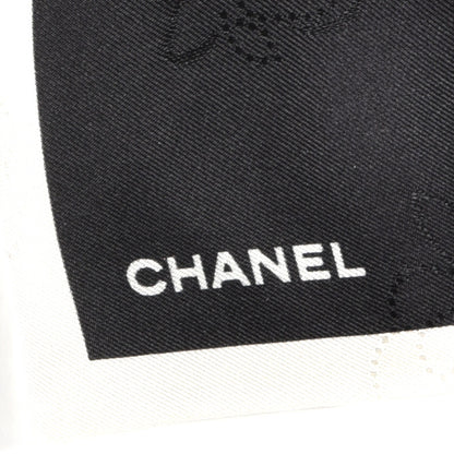 Chanel Silk Hair Tie Black Ivory 2 of 4