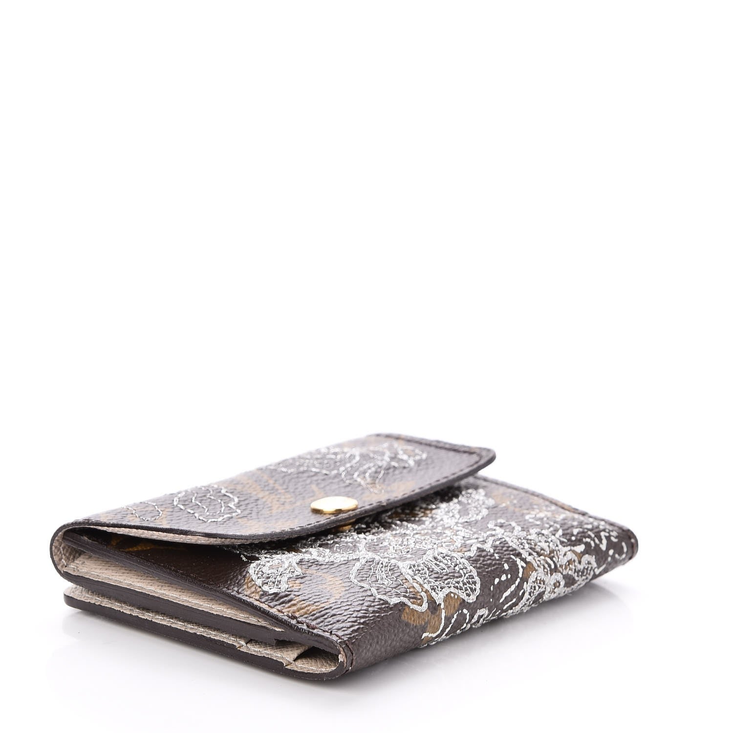 Louis Vuitton Monogram Dentelle Ludlow Wallet Silver 4 of 9