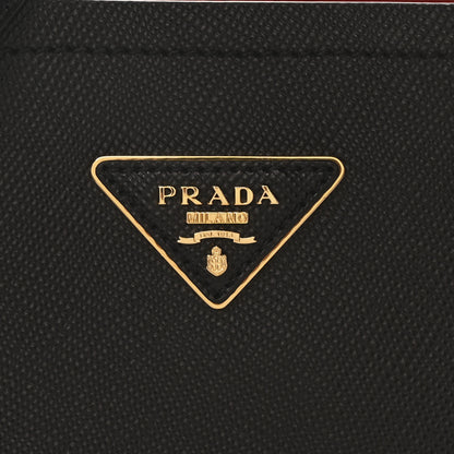 Prada Saffiano Cuir Small Panier Bucket Bag Black Fuoco 7 of 9