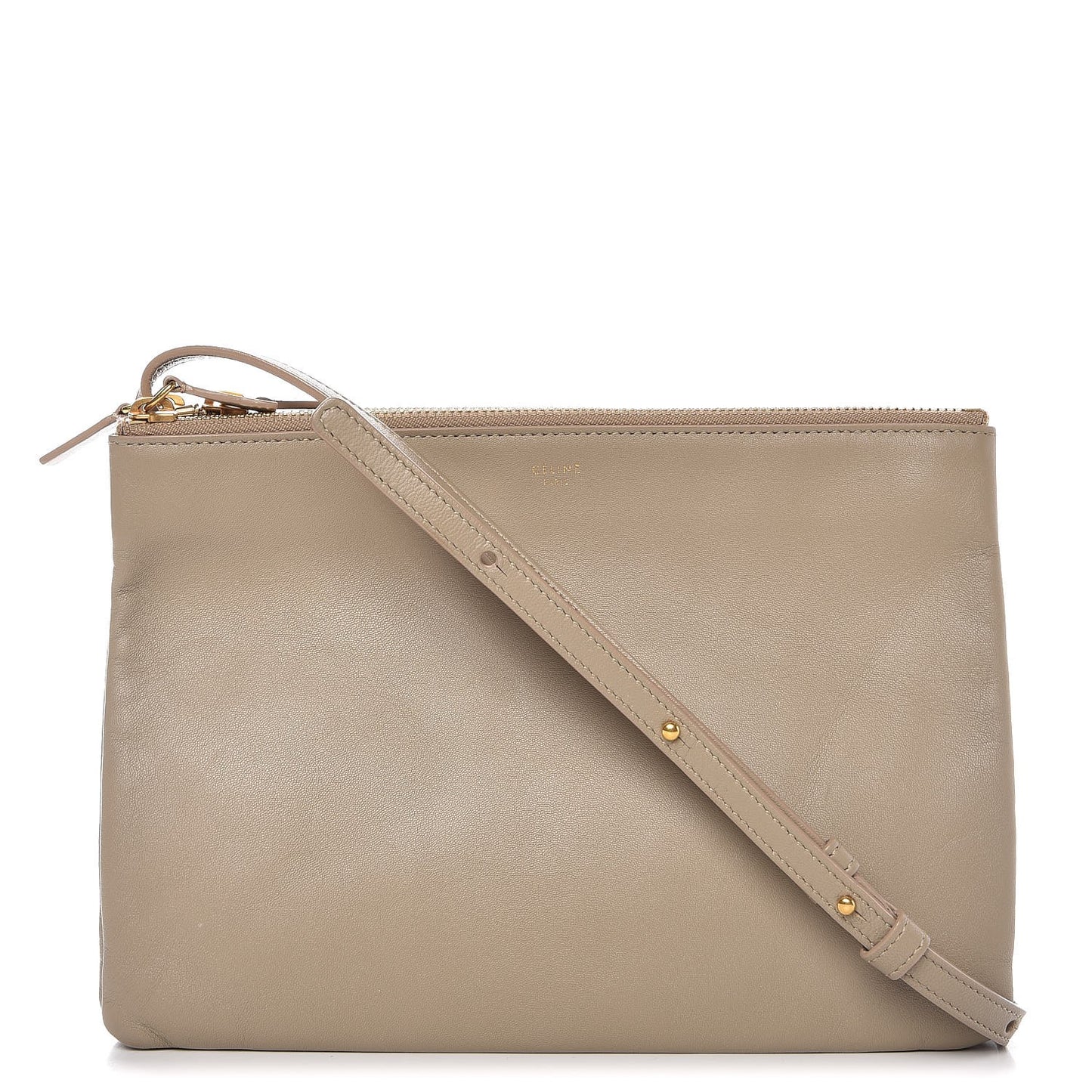 Lambskin Large Trio Crossbody Bag Beige