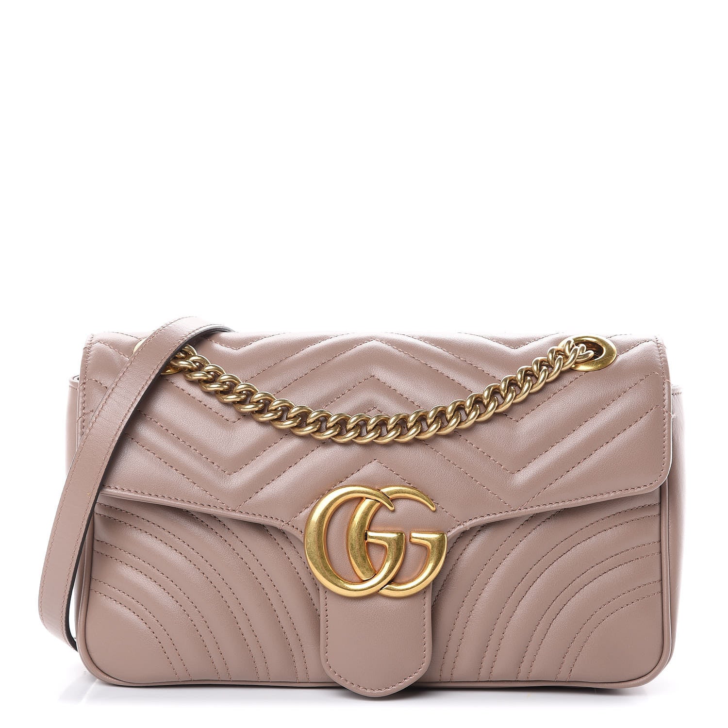 Gucci Calfskin Matelasse Small GG Marmont Shoulder Bag Porcelain Rose 1 of 10