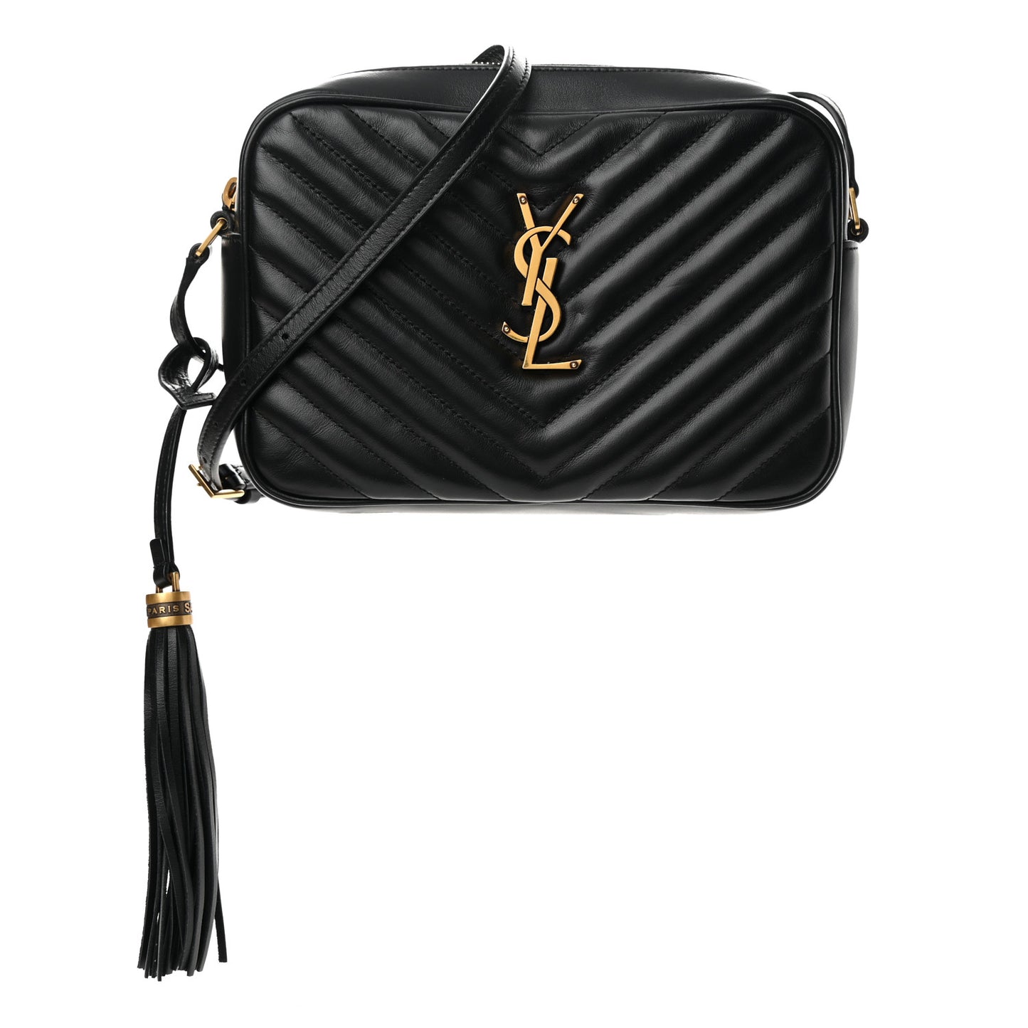 Calfskin Matelasse Monogram Lou Camera Bag Black