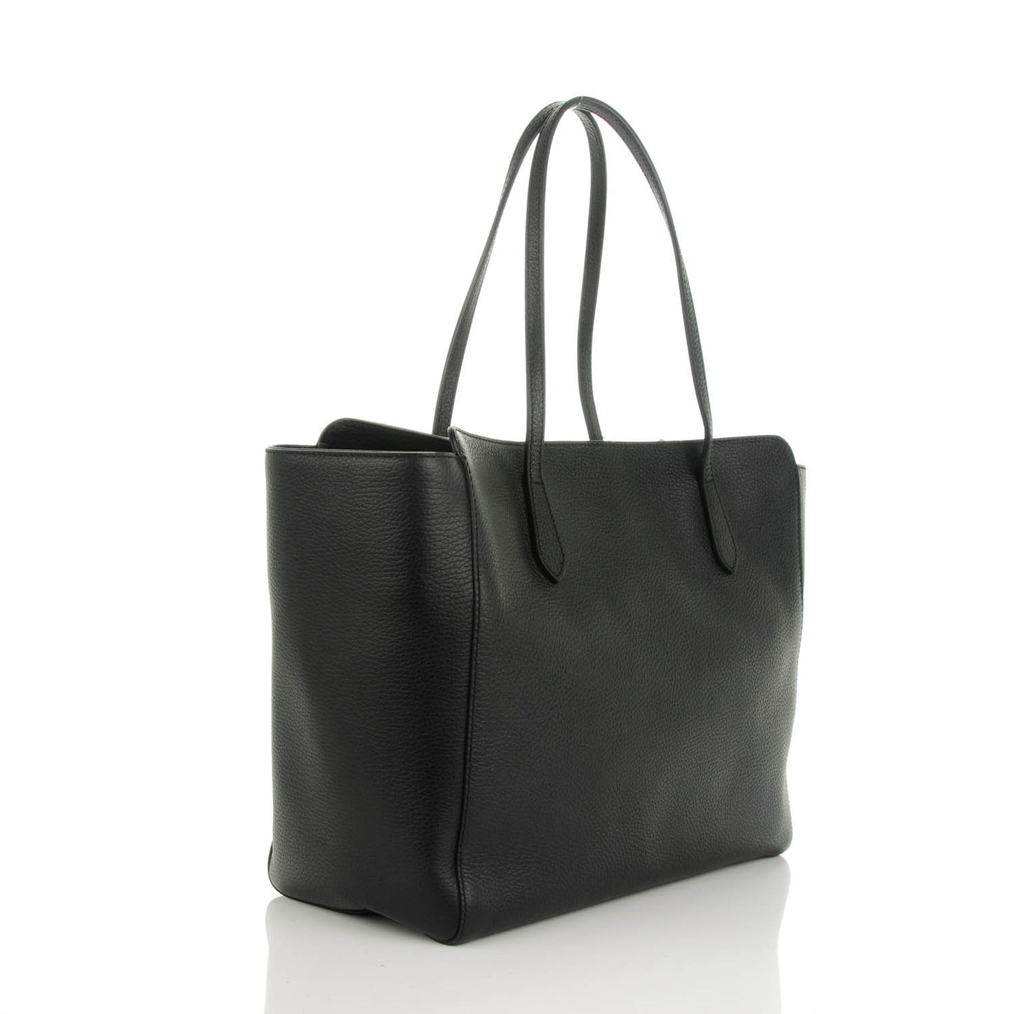 Pebbled Calfskin Medium Swing Tote Black