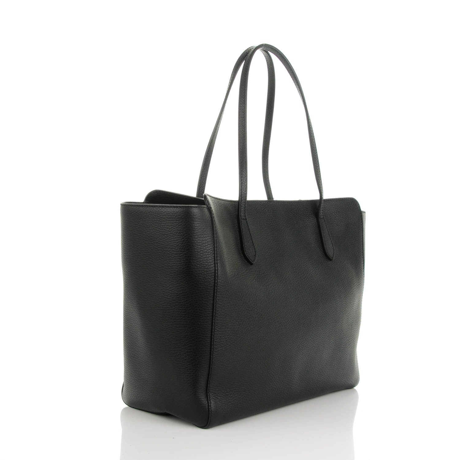 Gucci Pebbled Calfskin Medium Swing Tote Black 3 of 6