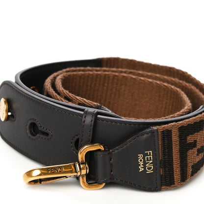 Fendi Ribbon Vitello Century FF 1974 Flat Studded Strap You Fango Marrone Ebano 2 of 6