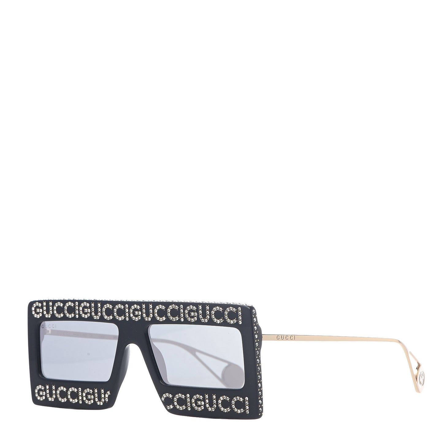 Acetate Crystal Mask-Frame Sunglasses GG0431S Black