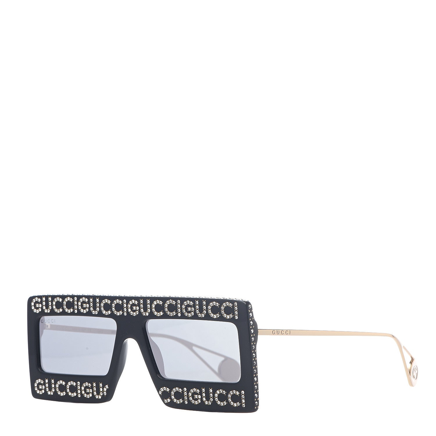 Gucci Acetate Crystal Mask-Frame Sunglasses GG0431S Black 1 of 7