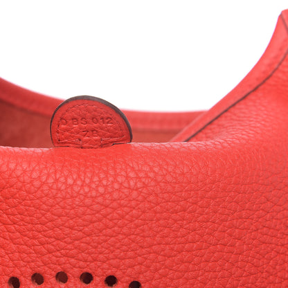 Hermes Taurillon Clemence Evelyne TPM Rouge De Coeur Bleu Du Nord 9 of 10