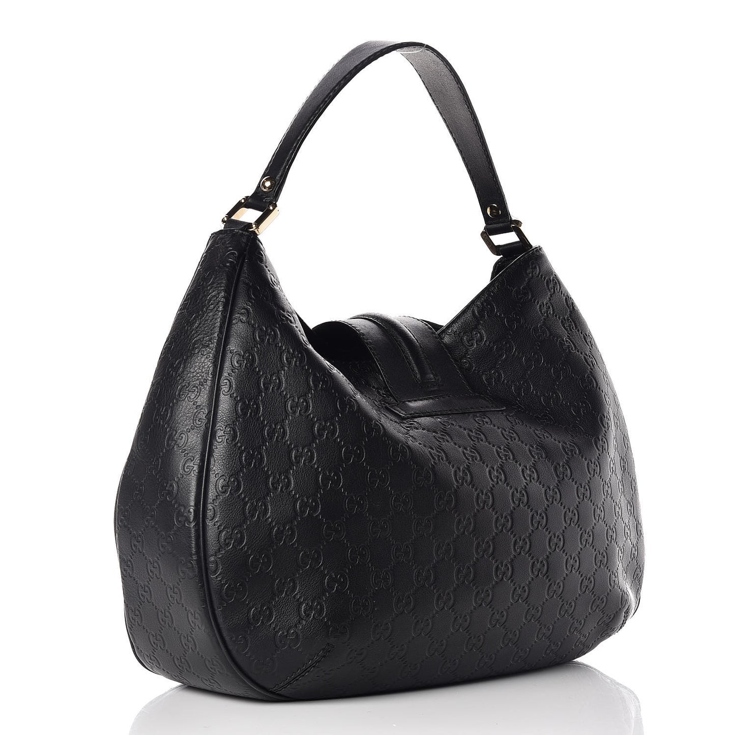 Guccissima Large New Ladies Web Hobo Black