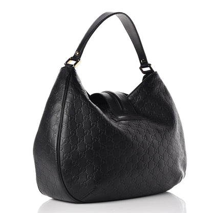 Gucci Guccissima Large New Ladies Web Hobo Black 3 of 9