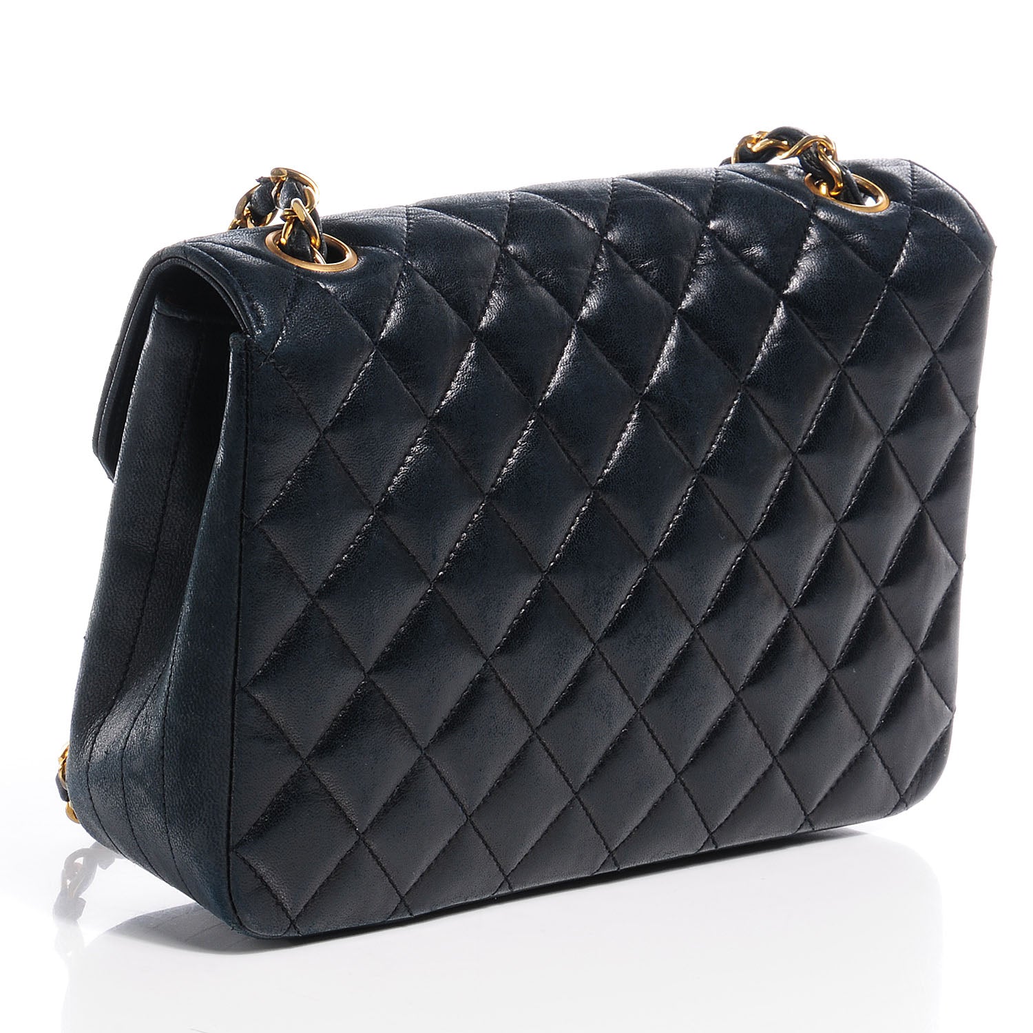 Chanel Lambskin Small Single Flap Navy 3 of 8