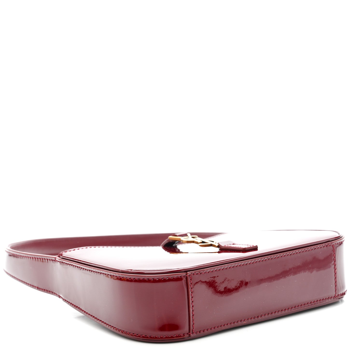 Saint Laurent Patent Calfskin Le 5 A 7 Mini Hobo Red Grenat 4 of 10
