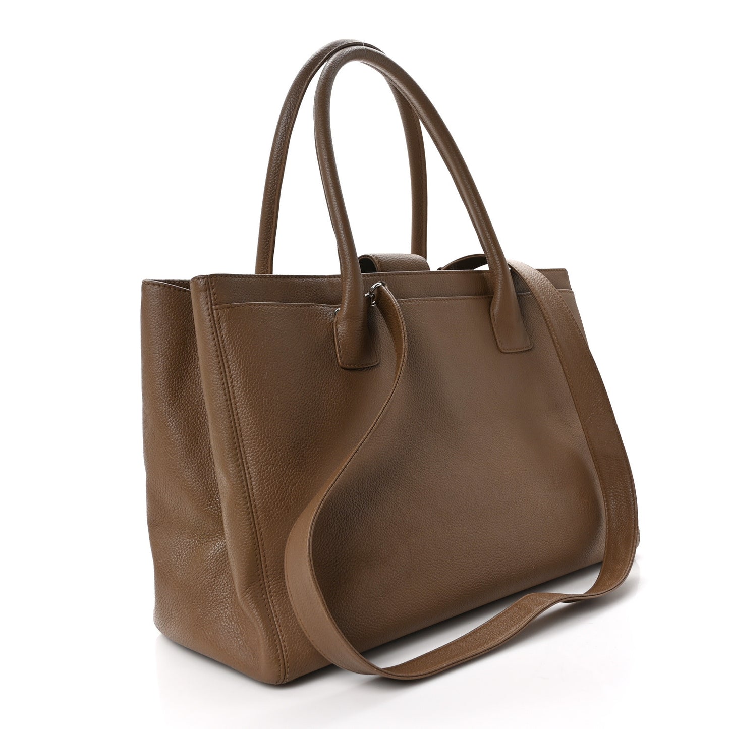Calfskin Cerf Executive Shopper Tote Light Brown