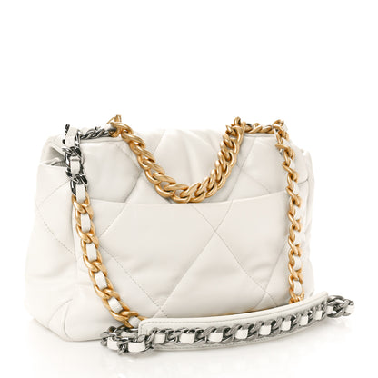 Chanel Goatskin Quilted Medium Chanel 19 Flap White 2 of 9