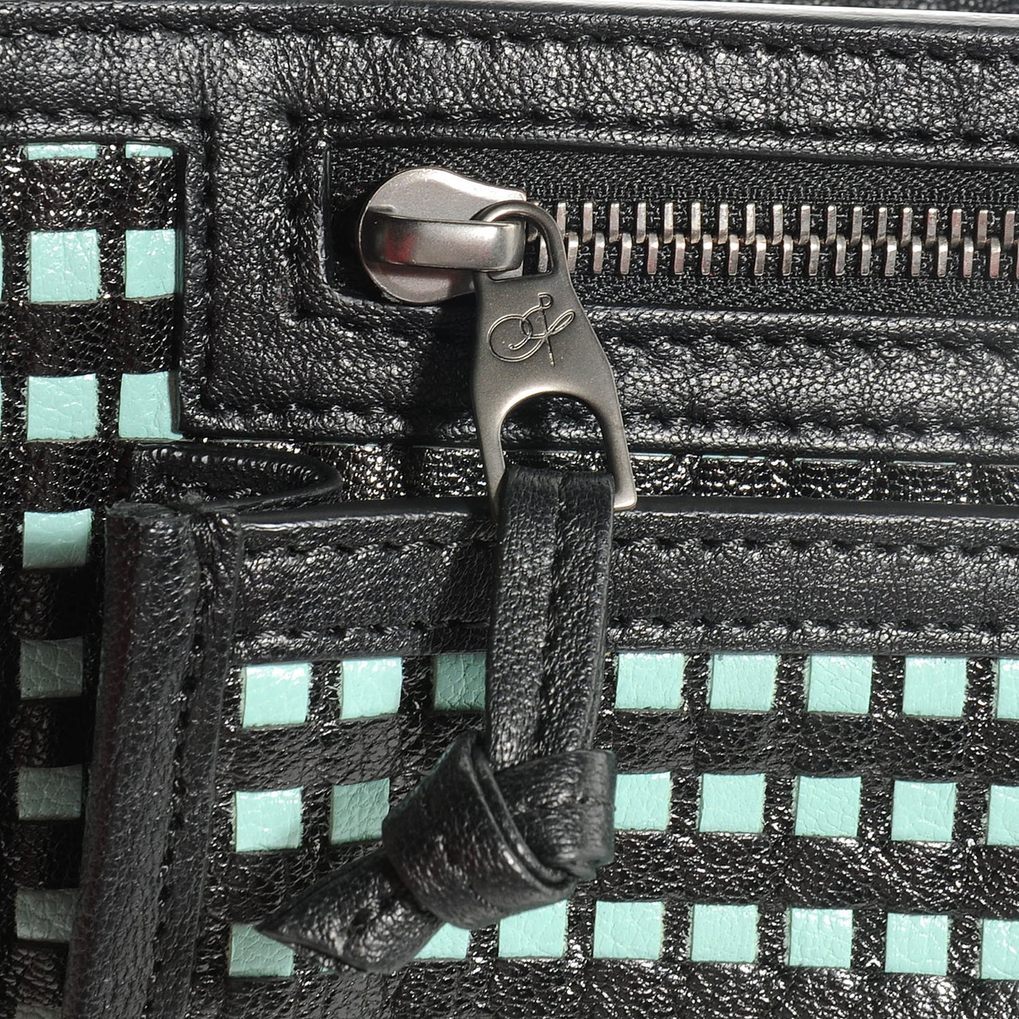 Woven Leather PS1 Medium Satchel Black