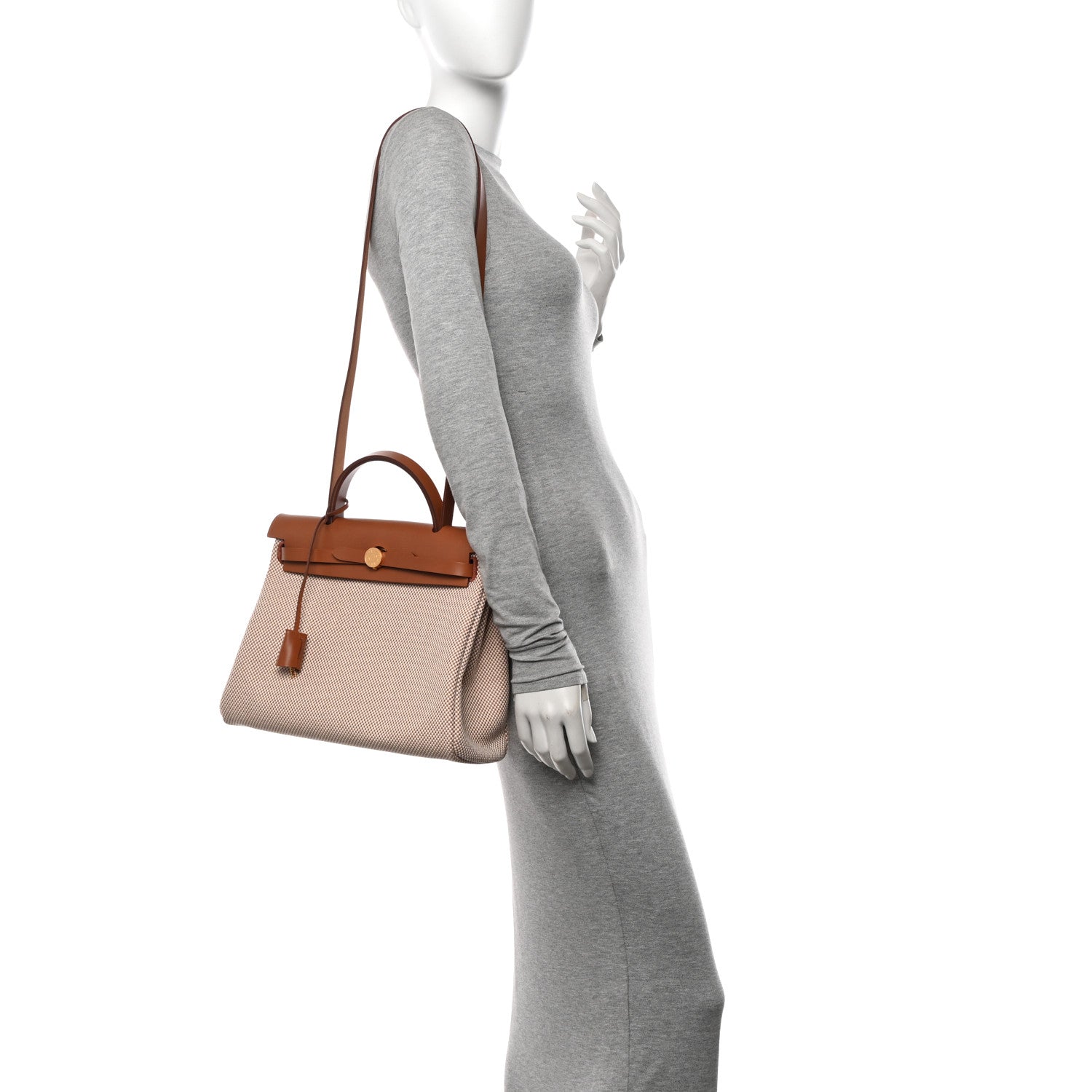 Hermes Vache Hunter Criss Viking Herbag Zip Retourne 31 PM Ecru Beige Fauve 2 of 12