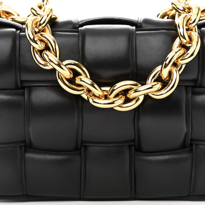Bottega Veneta Lambskin Maxi Intreccio Padded Chain Cassette Crossbody Bag Black 7 of 9