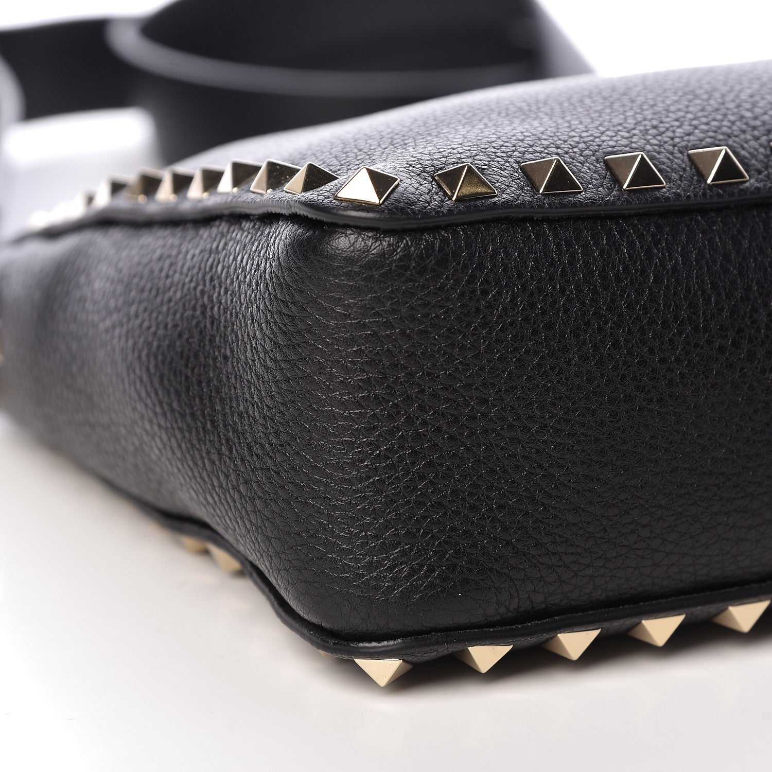 Valentino Garavani Pebbled Calfskin Mini Rockstud Flip-Lock Messenger Bag Black 8 of 10