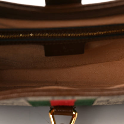 Gucci GG Supreme Monogram Azalea Calfskin Web Small Jackie 1961 Hobo Beige Ebony Brown Sugar 5 of 9