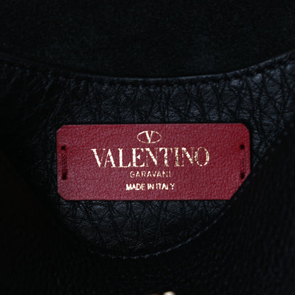 Valentino Garavani Pebbled Calfskin Mini Rockstud Crossbody Bag Black 7 of 12