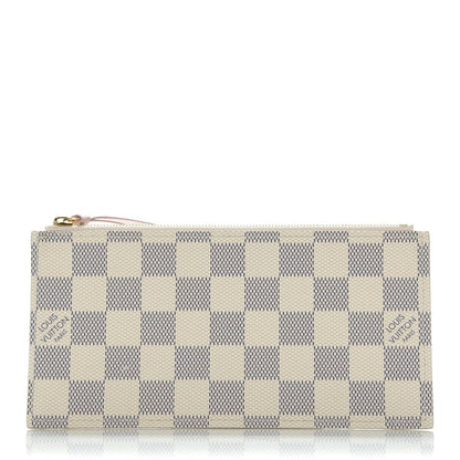 Louis Vuitton Damier Azur Felicie Chain Wallet Zippered Insert Rose Ballerine 1 of 6